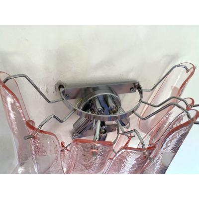  SimoEng Pink Murano Glass Selle Wall Sconces in Mazzega Style A Pair