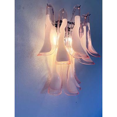  SimoEng Pink Murano Glass Selle Wall Sconces in Mazzega Style A Pair