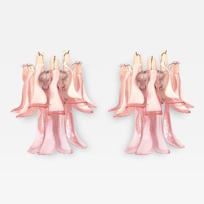  SimoEng Pink Murano Glass Selle Wall Sconces in Mazzega Style A Pair