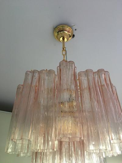  SimoEng Pink Murano Glass Style Tronchi Venini Chandelier