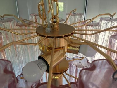  SimoEng Pink Murano Glass Style Tronchi Venini Chandelier
