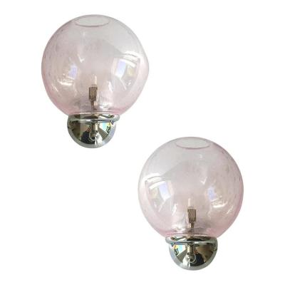  SimoEng Pink Pulegoso Murano Glass Wall Sconces by Simoeng Set of 2