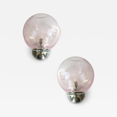  SimoEng Pink Pulegoso Murano Glass Wall Sconces by Simoeng Set of 2