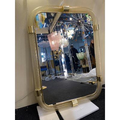  SimoEng Rectangular Torciglione Wall Mirror Murano Glass in Barovier Style