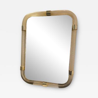  SimoEng Rectangular Torciglione Wall Mirror Murano Glass in Barovier Style
