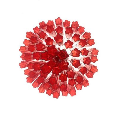  SimoEng Red Campari Colour Chandelier in Murano Style Glass