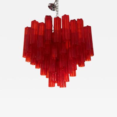  SimoEng Red Campari Colour Chandelier in Murano Style Glass