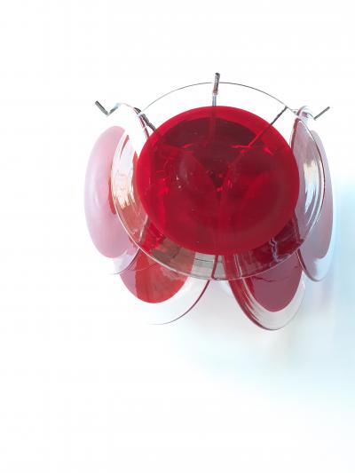  SimoEng Red Murano Glass Disc Wall Light Sconce