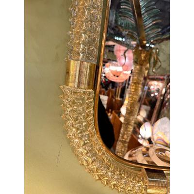  SimoEng Rostrato Murano Style Glass Wall Mirror in Barovier Style