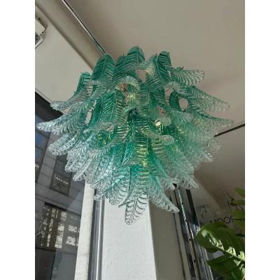  SimoEng Scenographic Green Felci Murano Glass Chandelier by Simoeng