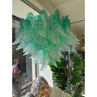  SimoEng Scenographic Green Felci Murano Glass Chandelier by Simoeng