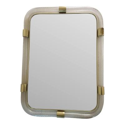  SimoEng Scenographic Italian Torciglione Torchon Murano Glass Wall Mirror by Simoeng