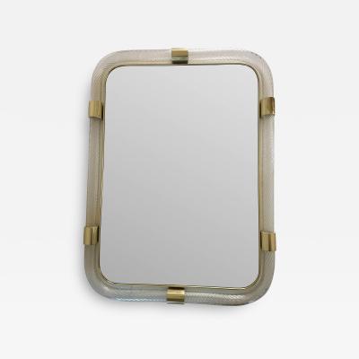  SimoEng Scenographic Italian Torciglione Torchon Murano Glass Wall Mirror by Simoeng
