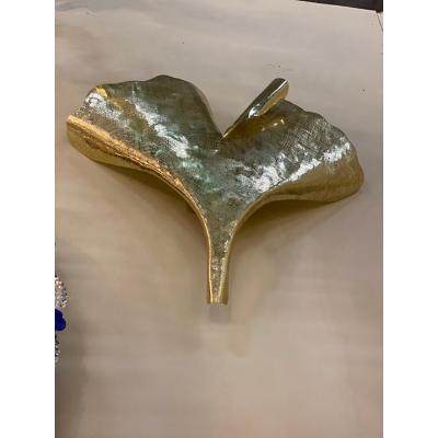  SimoEng Set of 2 Contemporary Italian Brass Leaf Wall Sconce by Simoeng