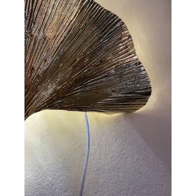  SimoEng Set of 2 Contemporary Italian Brass Leaf Wall Sconce by Simoeng