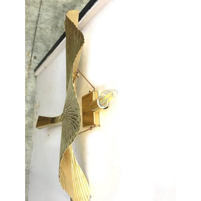 SimoEng Set of 2 Contemporary Italian Brass Leaf Wall Sconce by Simoeng