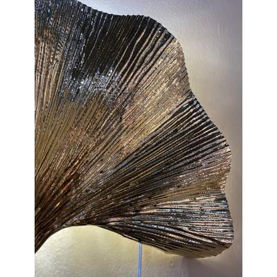  SimoEng Set of 2 Contemporary Italian Brass Leaf Wall Sconce by Simoeng