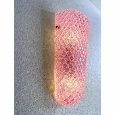  SimoEng Set of 2 Pink Graniglia Rhombus Murano Glass Wall Sconces by SimoEng