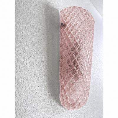  SimoEng Set of 2 Pink Graniglia Rhombus Murano Glass Wall Sconces by SimoEng