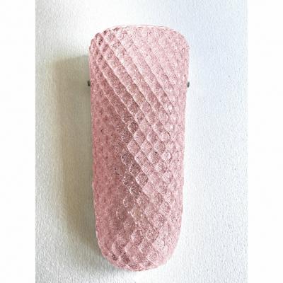 SimoEng Set of 2 Pink Graniglia Rhombus Murano Glass Wall Sconces by SimoEng