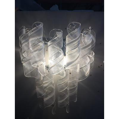  SimoEng Set of 2 Wall Sconces Murano Glass Italian Swirling Wall Lights