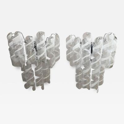  SimoEng Set of 2 Wall Sconces Murano Glass Italian Swirling Wall Lights