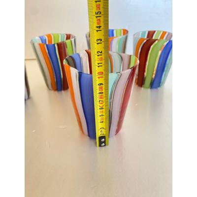  SimoEng Set of 6 Contemporary Multicolored Murano Glass Glasses