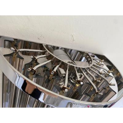  SimoEng Set of Two Belt Italian Triedro Wall Sconces in Mid Century Modern Style