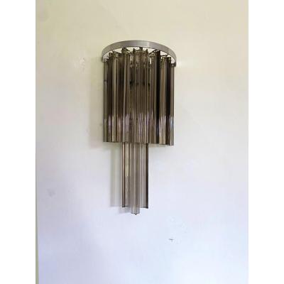  SimoEng Set of Two Belt Italian Triedro Wall Sconces in Mid Century Modern Style