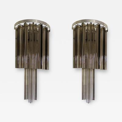  SimoEng Set of Two Belt Italian Triedro Wall Sconces in Mid Century Modern Style