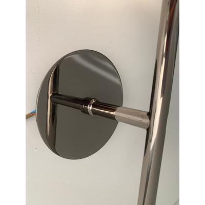  SimoEng Set of Two Contemporary Gradient White Sphere in Black Nikel Wall Sconces