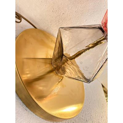  SimoEng Set of Two Contemporary Italian Multicolor Murano Style Glass Table Lamps