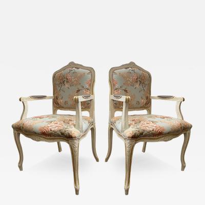  SimoEng Set of Two Contemporary Ivory and Pink Floral Chairs
