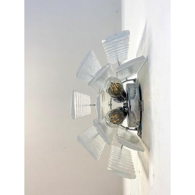  SimoEng Set of Two Contemporary Opalino Strips Listelli Murano Glass Wall Sconces