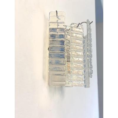  SimoEng Set of Two Contemporary Opalino Strips Listelli Murano Glass Wall Sconces