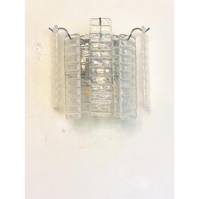  SimoEng Set of Two Contemporary Opalino Strips Listelli Murano Glass Wall Sconces