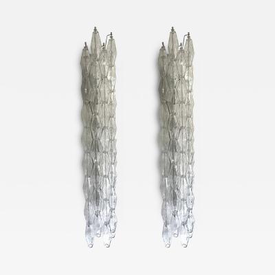 SimoEng Set of Two Contemporary Shenographic Poliedro Murano Glass