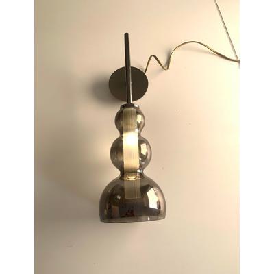  SimoEng Set of Two Contemporary Smoked in Black Nickel Wall Sconces