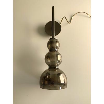  SimoEng Set of Two Contemporary Smoked in Black Nickel Wall Sconces