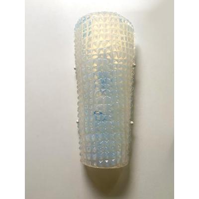  SimoEng Set of Two Crocodile Opalino Murano Glass Wall Sconces