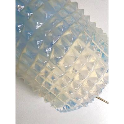  SimoEng Set of Two Crocodile Opalino Murano Glass Wall Sconces