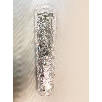  SimoEng Set of Two Italian Transparent Hammered Murano Style Glass Wall Sconces