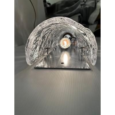  SimoEng Set of Two Italian Transparent Hammered Murano Style Glass Wall Sconces