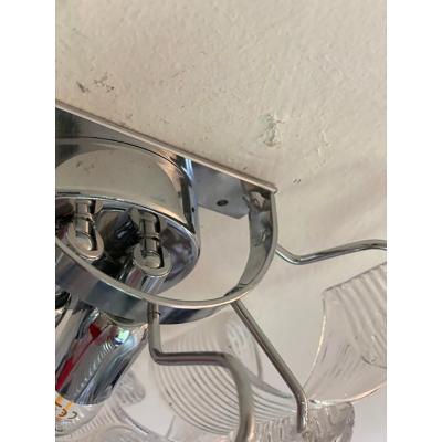  SimoEng Set of Two Transparent Ricci Murano Glass Wall Sconces in Mazzega Style