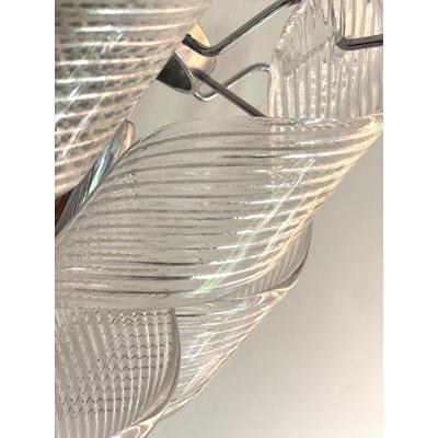  SimoEng Set of Two Transparent Ricci Murano Glass Wall Sconces in Mazzega Style