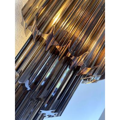  SimoEng Set of Two Venetian Fum Quadriedro Murano Glass Wall Sconces