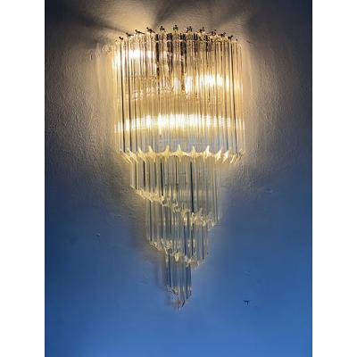  SimoEng Set of Two Venetian Quadriedro Twist Murano Glass Wall Sconces