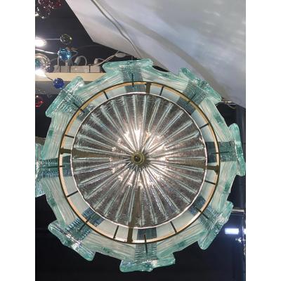  SimoEng Sputnik Lantern Pendant in Transparent and Sanded Green Whater Murano Glass