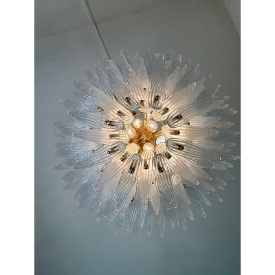  SimoEng Sputnik Murano Style Glass Palmetta Chandelier Clear and Green