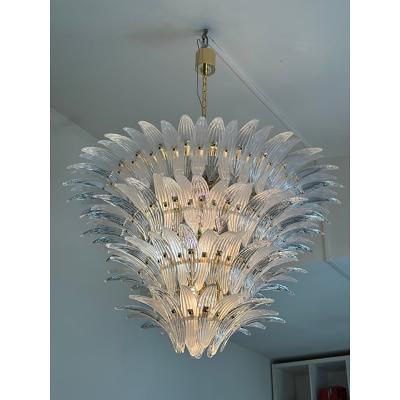  SimoEng Sputnik Murano Style Glass Palmetta Chandelier Clear and Green